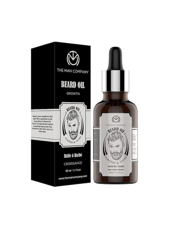 The Man Company Beard Oil for Growing Beard Faster with Almond & Thyme, 100% NATURAL Oil for Men