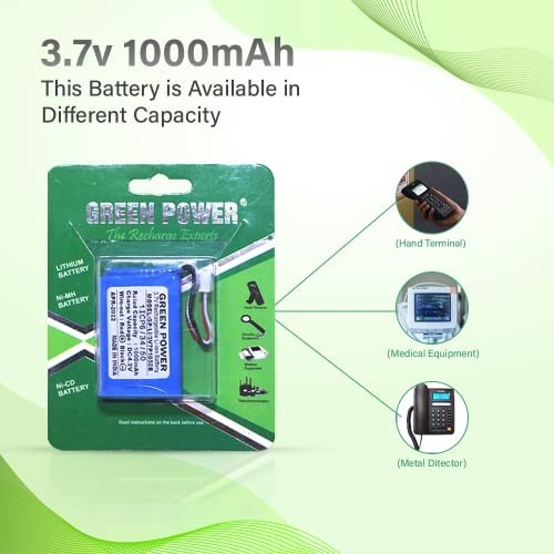 Green Power® 3.7v 1000mAh Li-ion Prismatic Battery | Lithium ion Prismatic Battery for Corded Landline Phone (3.7v 1000mAh)