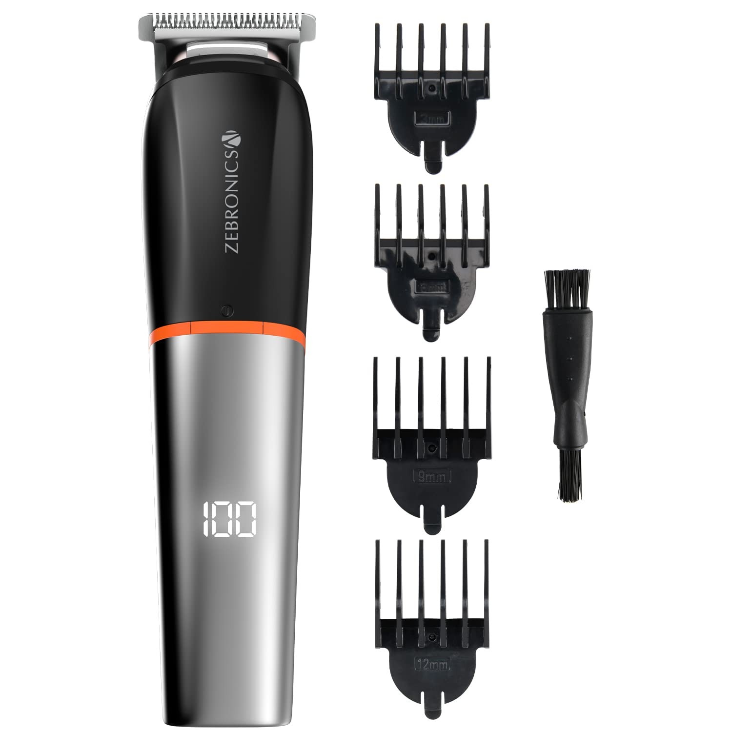 Zebronics ZEB-HT105 Corded/Cordless Use Trimmer with up to 90 Mins USB Fast Charge, IPX6, LED Display, 2 Speed Modes, Rounded Tip Stainless Steel Blade