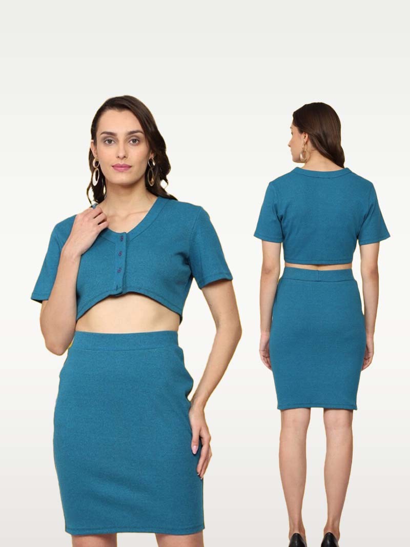 Entellus | Blue, A- Line, Bodycon Dress for Women