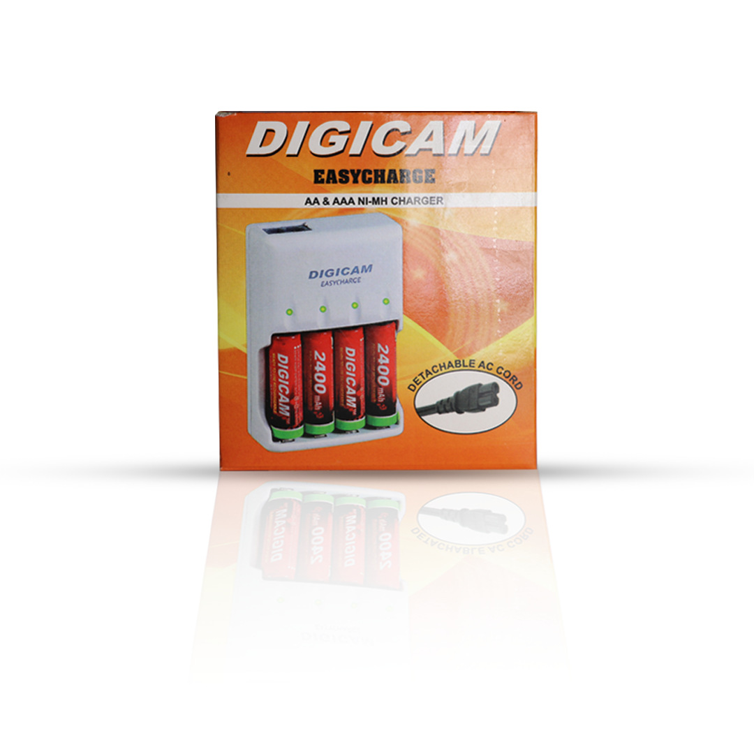 Digicam Easy Fast Charger for AA/AAA and Ni-MH Rechargeable Batteries (with Detachable Ac Cord)