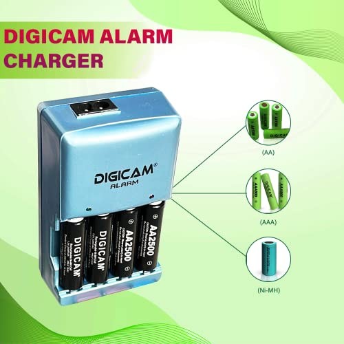 Digicam Alarm Fast Charger for AA and Ni-MH Rechargeable Batteries (with Detachable Ac Cord)