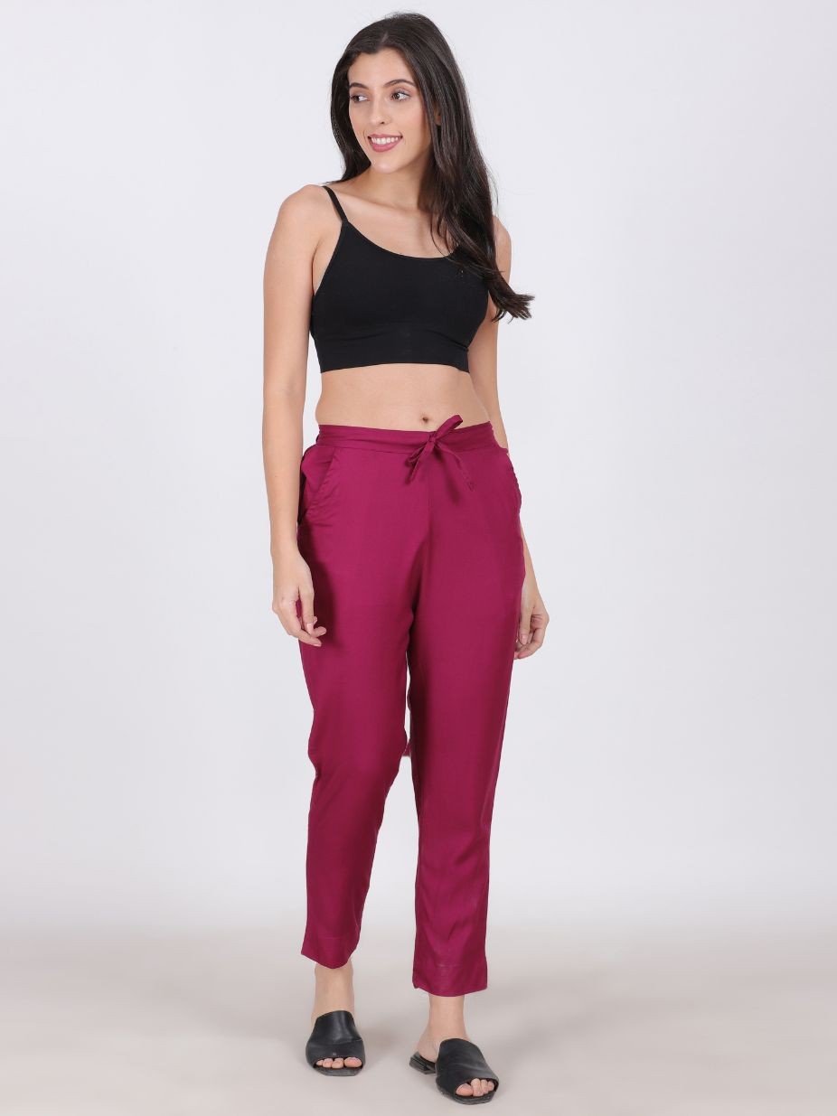 ALL DAY ORGANIC COTTON PANT MULBERRY COLOR