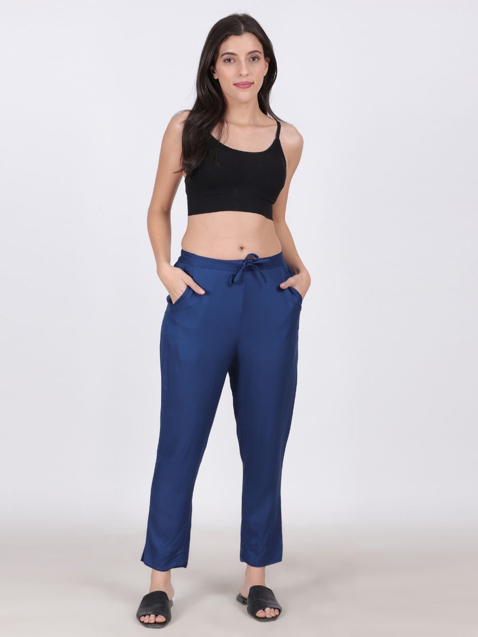 ALL DAY ORGANIC COTTON PANT ROYAL BLUE COLOR